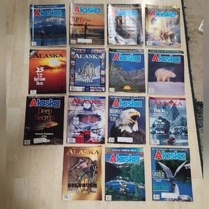 Alaska Magazine Collection Vintage 90's, 15 Magazines